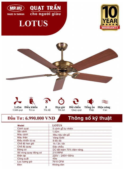 QUẠT TRẦN CHO NGƯỜI GIÀU MR.VŨ LOTUS