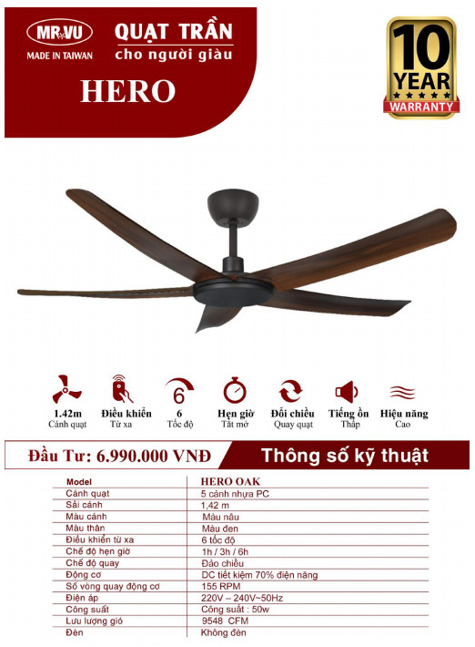 QUẠT TRẦN CHO NGƯỜI GIÀU MR.VŨ HERO OAK