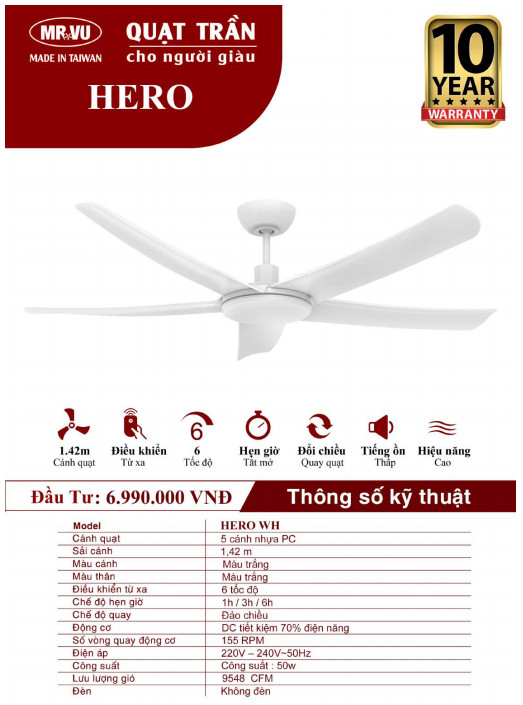 QUẠT TRẦN CHO NGƯỜI GIÀU MR.VŨ HERO WH