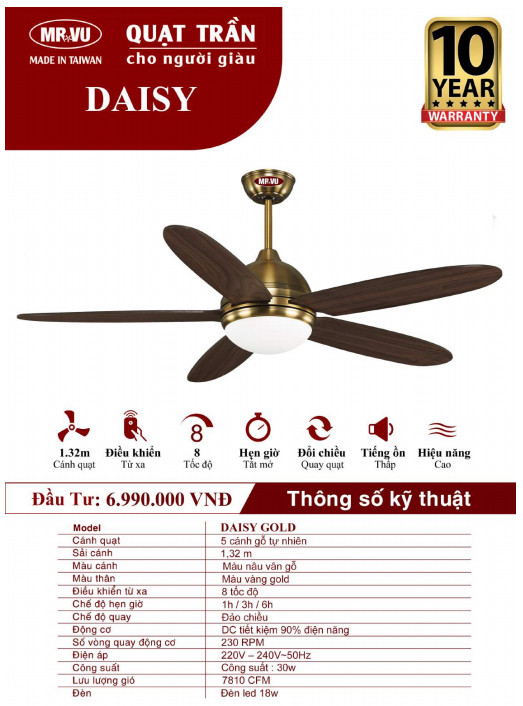 QUẠT TRẦN CHO NGƯỜI GIÀU MR.VŨ DAISY GOLD