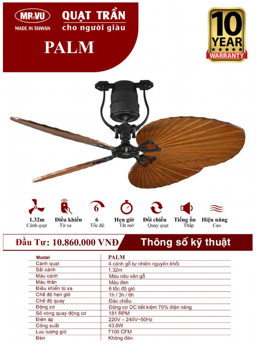 QUẠT TRẦN CHO NGƯỜI GIÀU MR.VŨ PALM