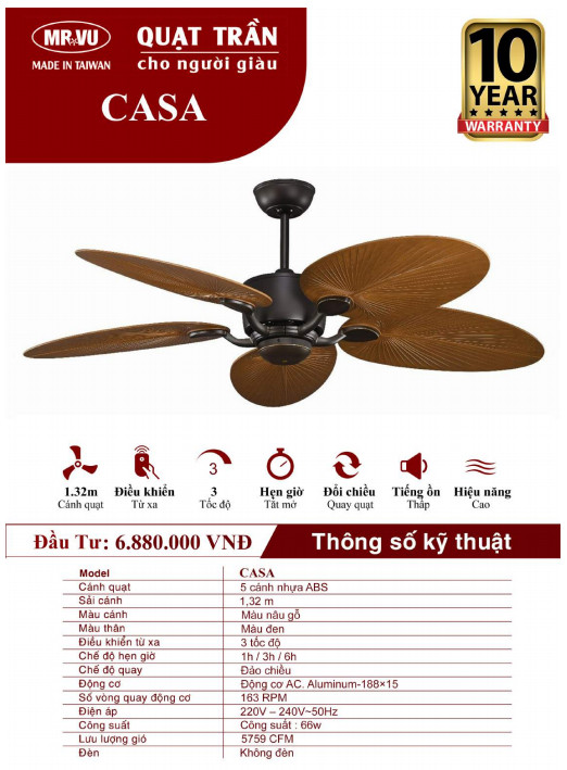 QUẠT TRẦN CHO NGƯỜI GIÀU MR.VŨ CASA