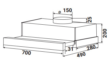 Máy Hút Mùi Âm Tủ KAFF KF-TL700ST