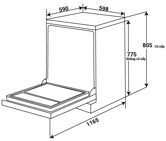 MÁY RỬA CHÉN KAFF KF-SBL775B NEW PLUS