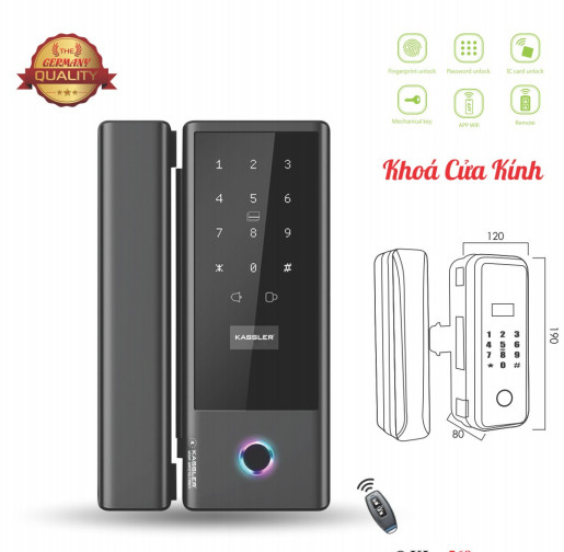 Khóa điện tử Kassler KL-569 APP REMOTE/ Khóa Cửa Kính