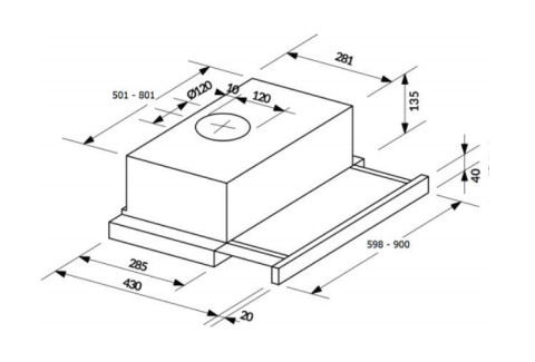 Máy hút mùi âm tủ Rosieres RHT9324IN-90CM