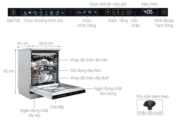 Máy rửa chén Beko DEN48520XAD