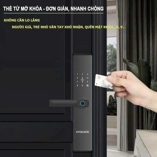 Khóa Vân Tay Cửa Gỗ AVOLOCK AV-62 Bronze