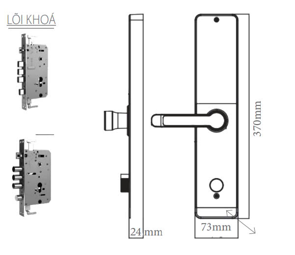 Khóa Vân Tay Cửa Gỗ AVOLOCK AV-65