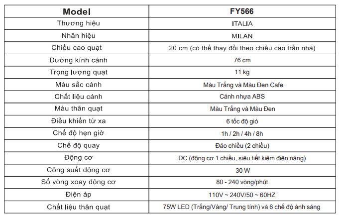 Quạt Trần FENGYE FY566