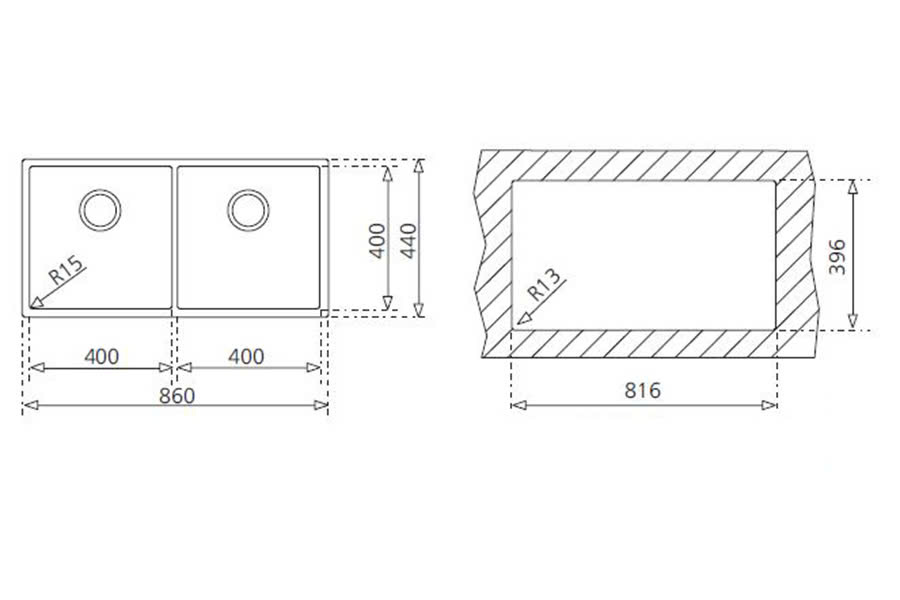 Chậu rửa inox TEKA BE LINEA RS15 2B 860