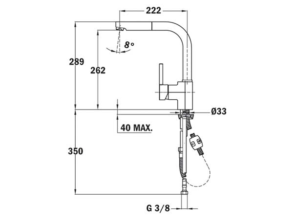 Vòi chậu rửa TEKA pull out ARK 938