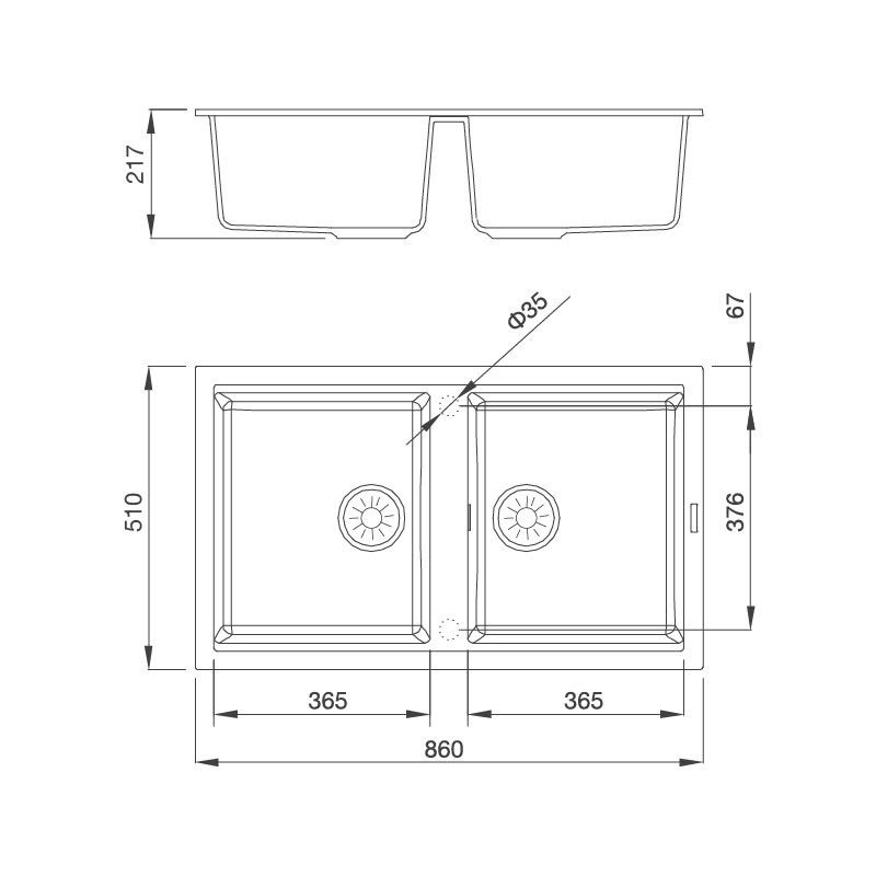 Chậu Đá Malloca BLACK K-45086