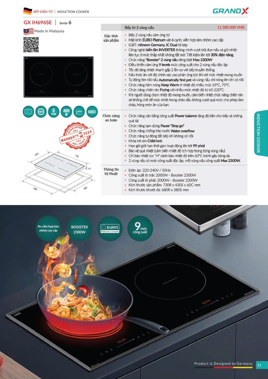 Bếp từ GrandX GX IP689SE