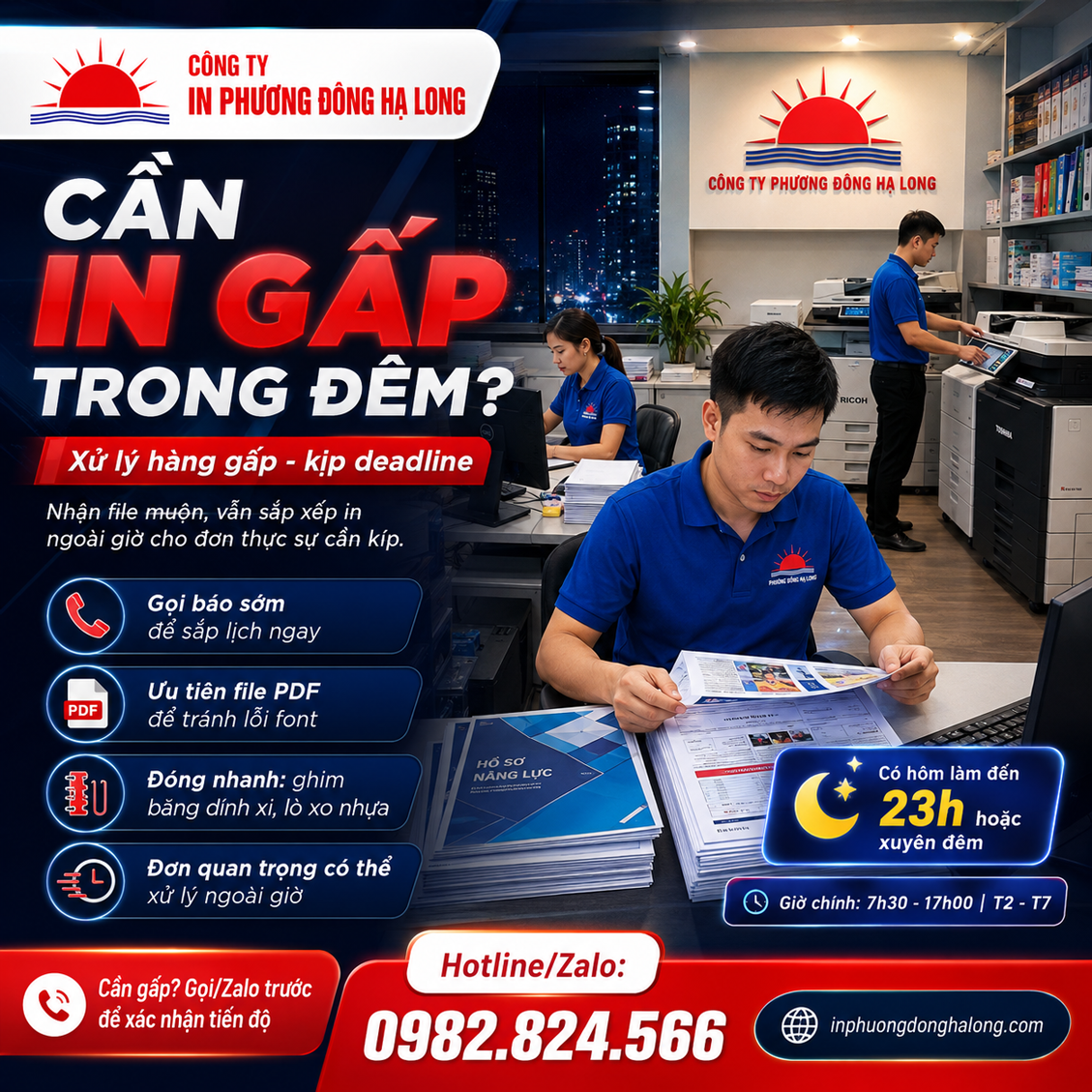 Cần in gấp trong đêm phải làm sao? Kinh nghiệm xử lý hàng gấp