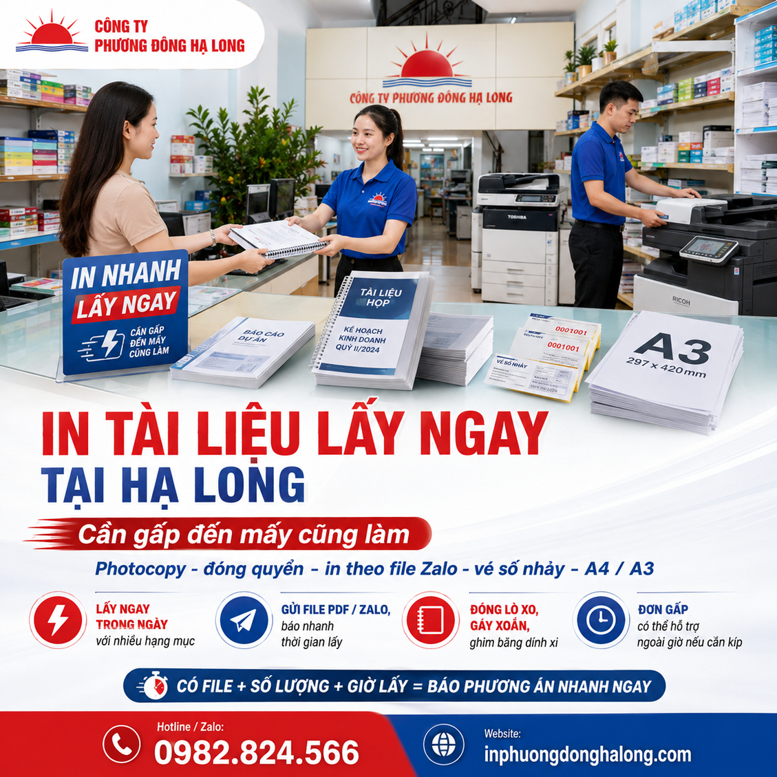 In tài liệu lấy ngay tại Hạ Long: cần gấp đến mấy cũng làm