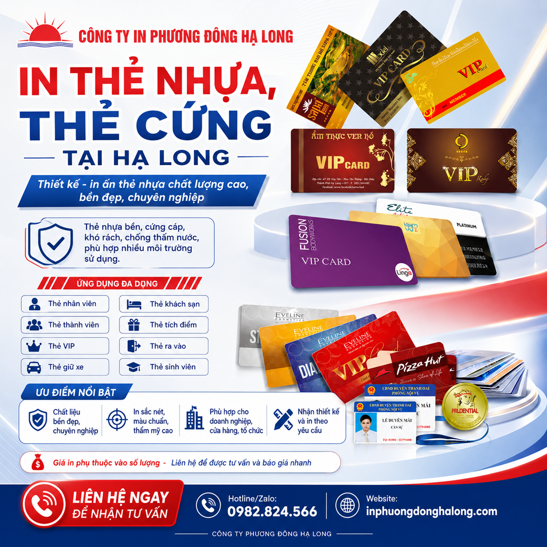In thẻ nhựa, thẻ cứng tại Hạ Long