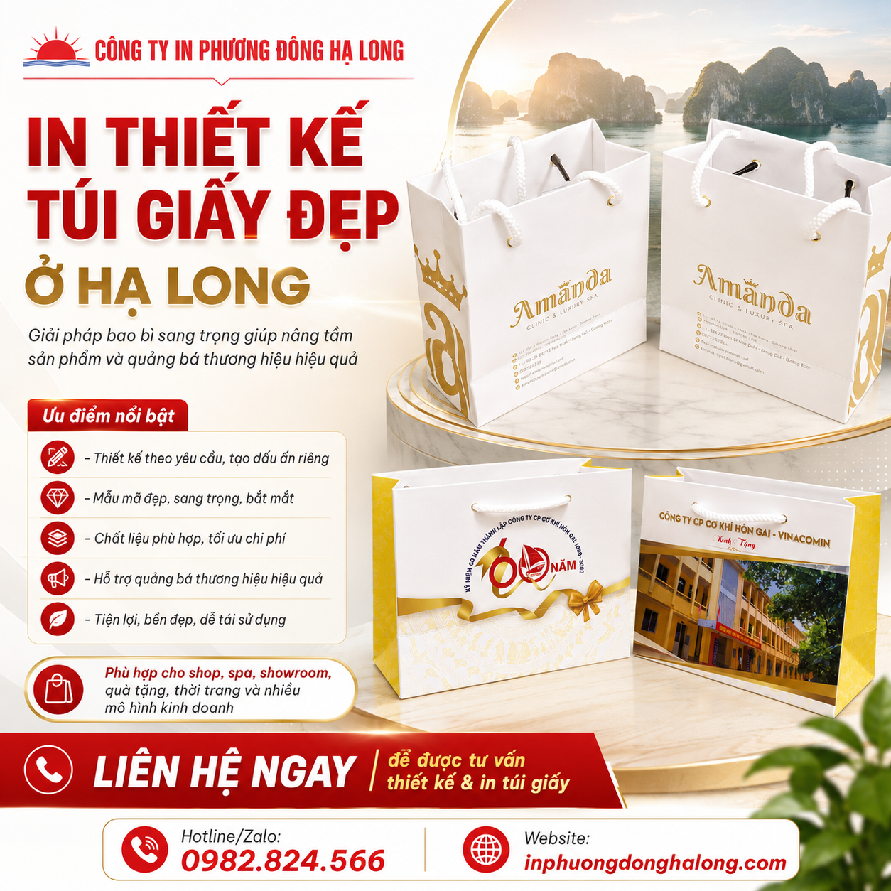 In thiết kế túi giấy đẹp ở Hạ Long