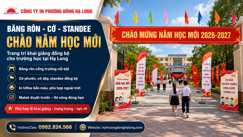 Băng rôn, cờ phướn chào mừng năm học mới tại Hạ Long