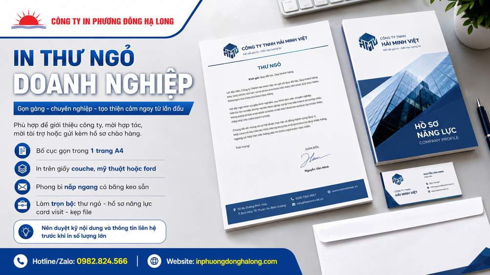 Bộ hồ sơ chào hàng gồm thư ngỏ, hồ sơ năng lực và phong bì