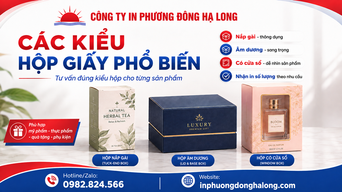 Các kiểu hộp giấy bìa mềm làm tại Hạ Long