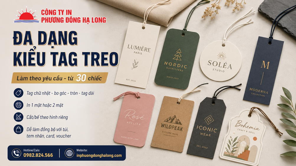 Các mẫu tag treo bế theo hình dáng khác nhau tại Hạ Long