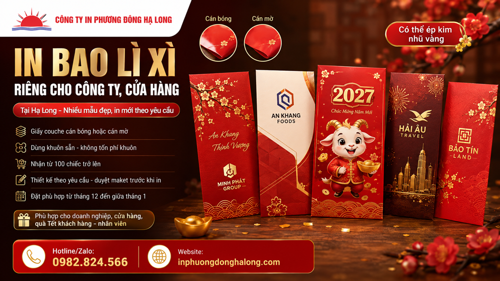 Các mẫu thiết kế bao lì xì cho công ty tại Hạ Long