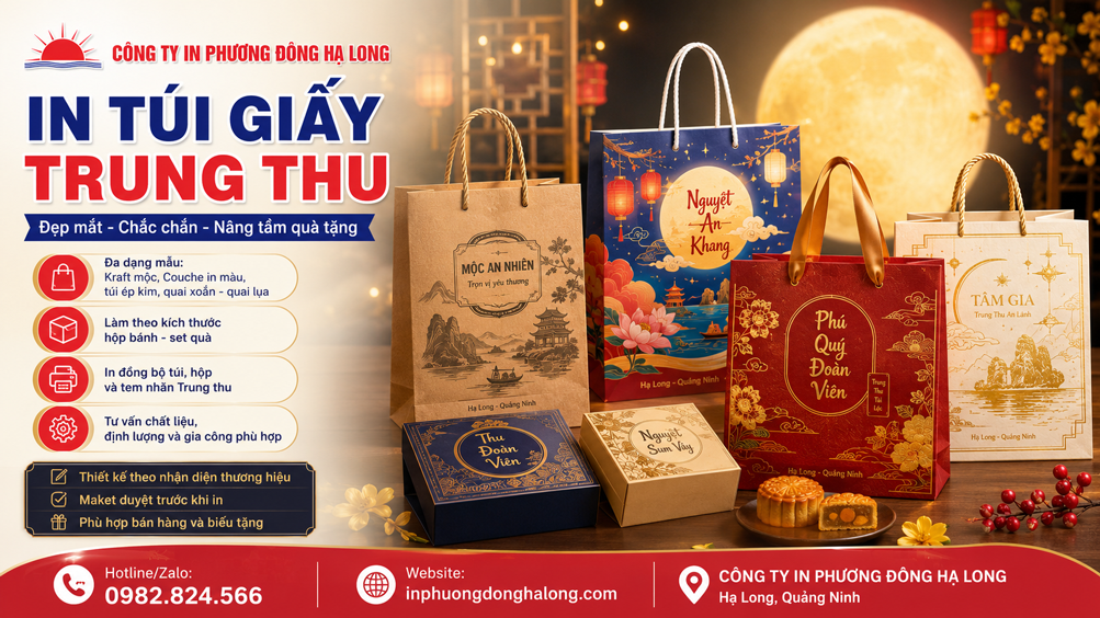 Các mẫu túi giấy Trung thu in theo yêu cầu tại Hạ Long