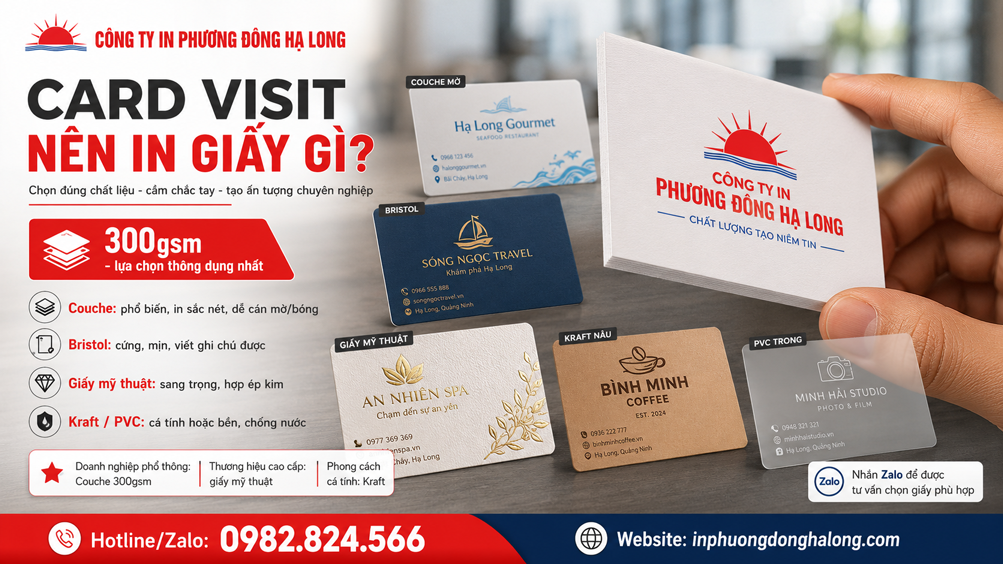 Card visit in giấy 300gsm dày dặn cầm chắc tay