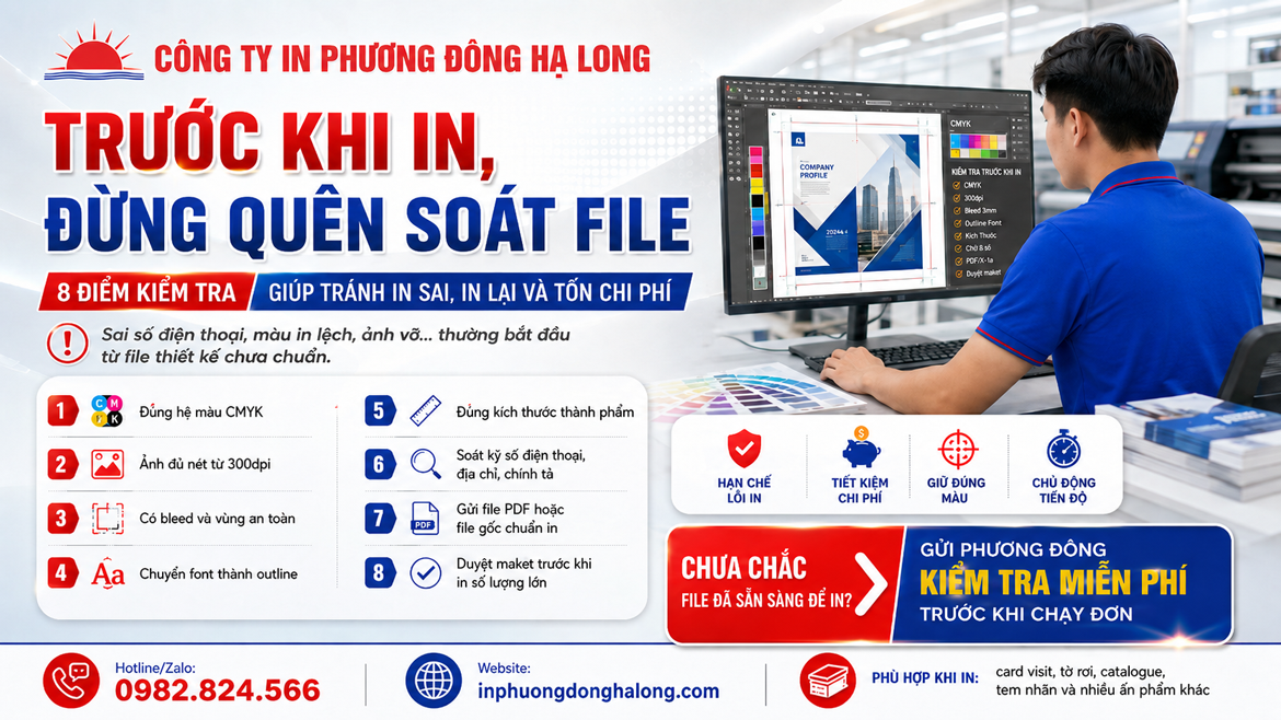Checklist kiểm tra file thiết kế trước khi in tại xưởng in Hạ Long