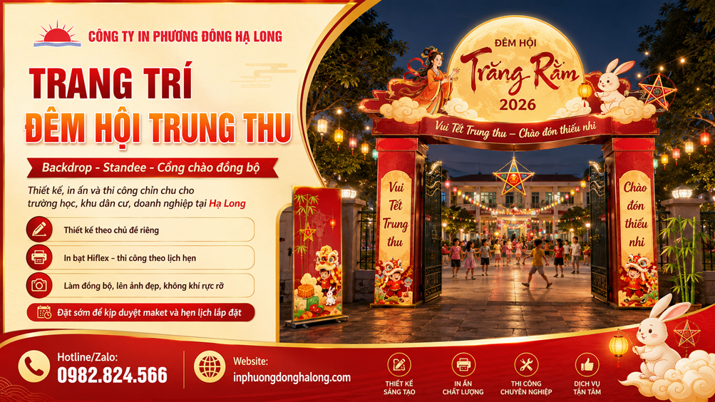 Cổng chào, standee đêm hội Trung thu tại Hạ Long