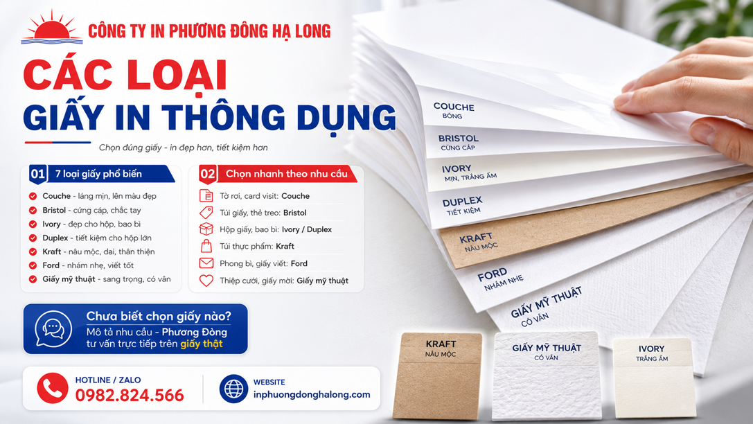 Giấy Couche các định lượng dùng in tờ rơi card visit