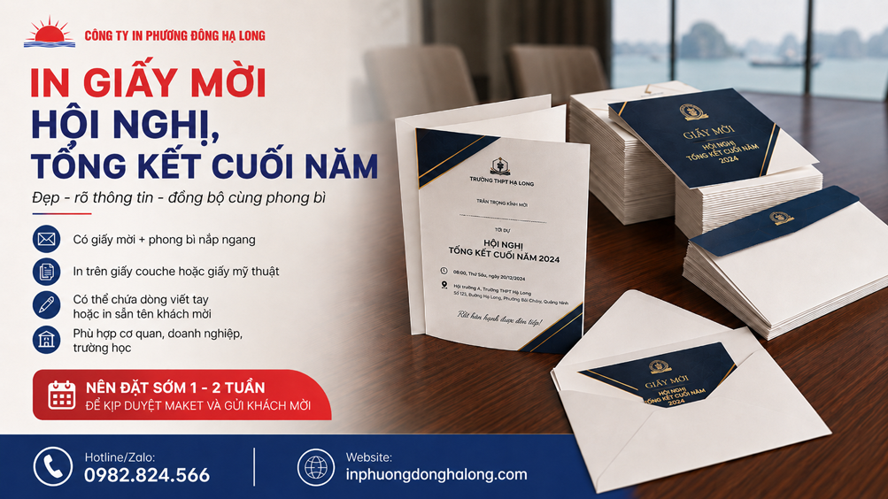 Giấy mời hội nghị in xong tại Hạ Long