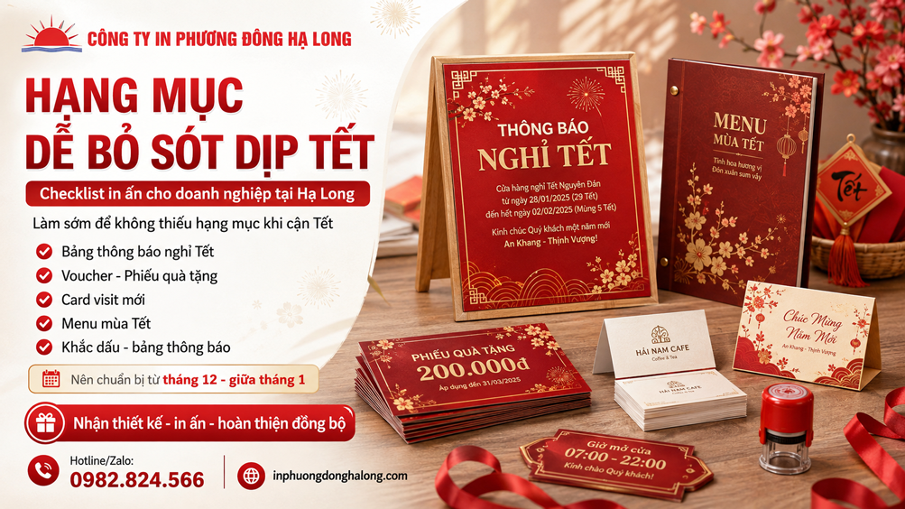 Các hạng mục in ấn Tết dễ bị bỏ sót tại Hạ Long