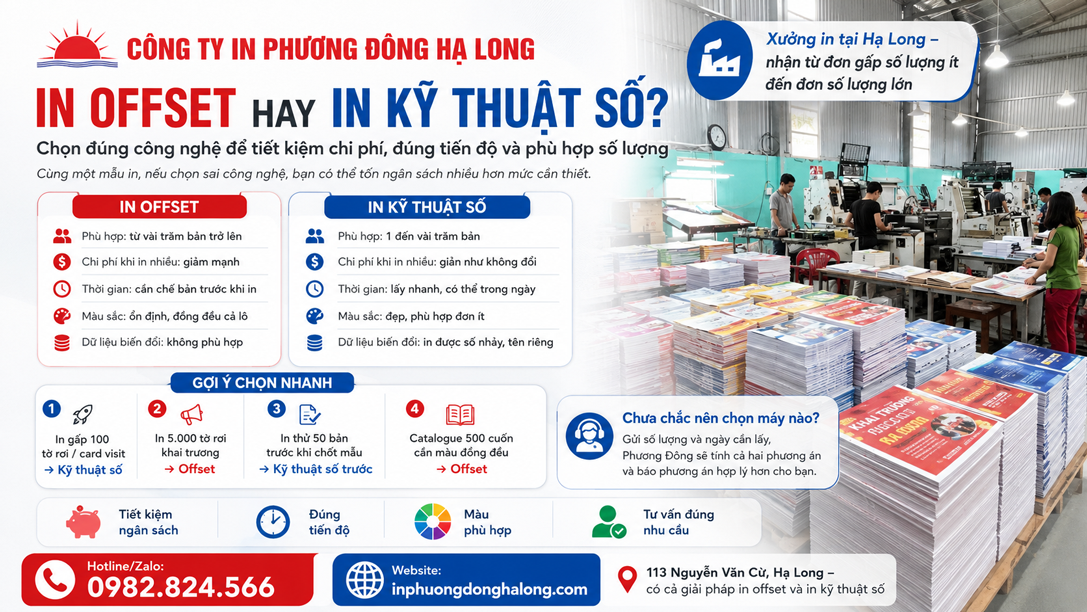 In offset số lượng lớn tại xưởng in Phương Đông Hạ Long