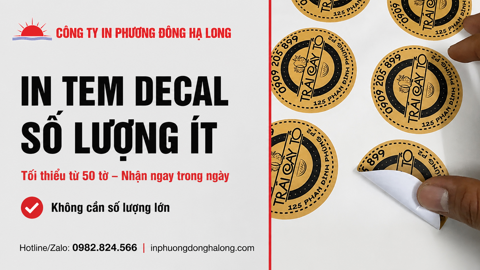 In tem decal số lượng ít tại Hạ Long