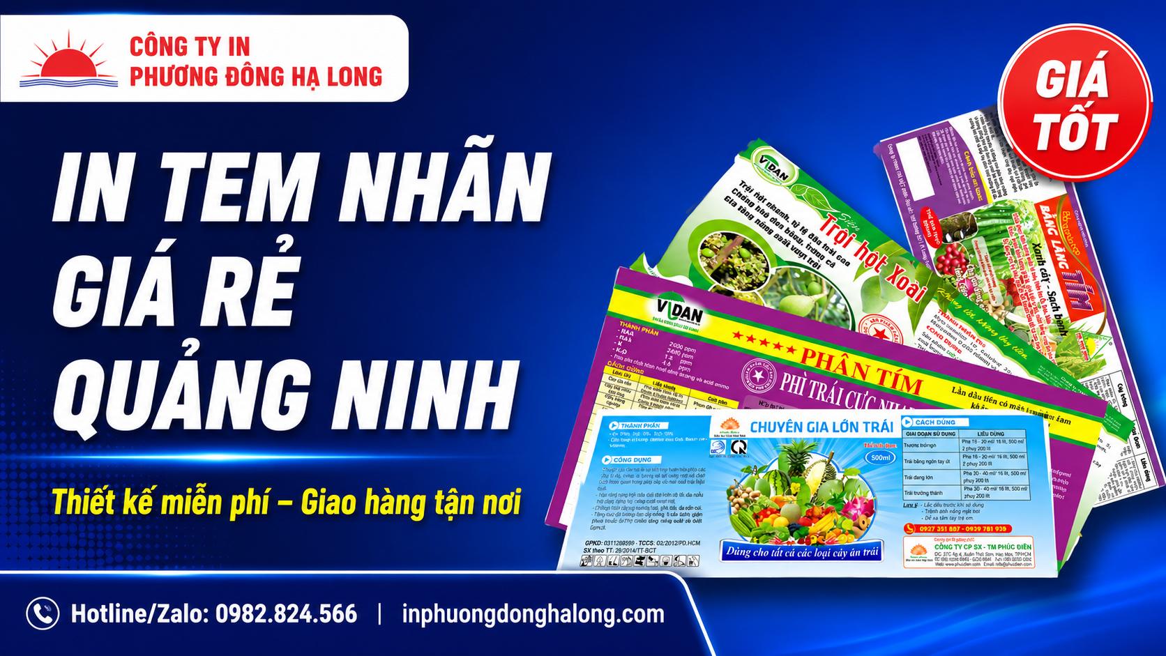 Mẫu tem nhãn sản phẩm giá rẻ Quảng Ninh