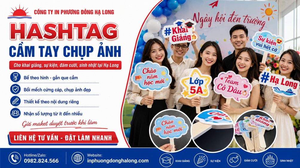 Cầm hashtag chụp ảnh trong sự kiện tại Hạ Long