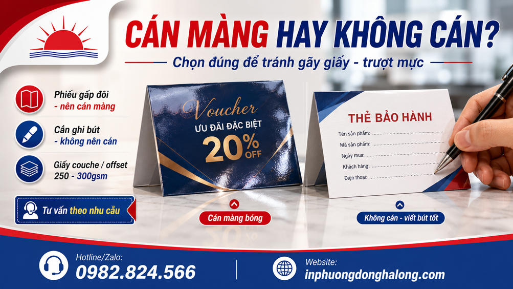 So sánh phiếu cán màng và không cán khi ghi bút