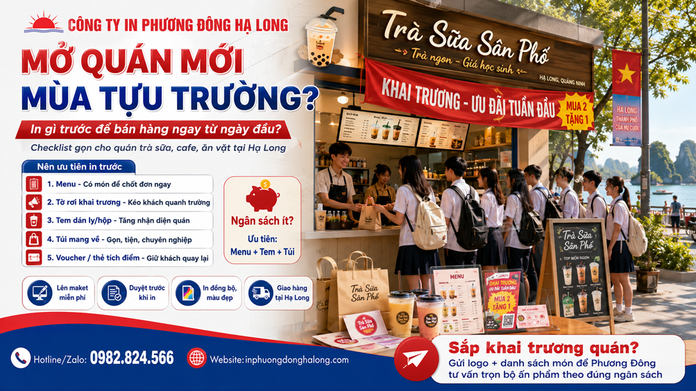Quán mới khai trương gần trường học tại Hạ Long