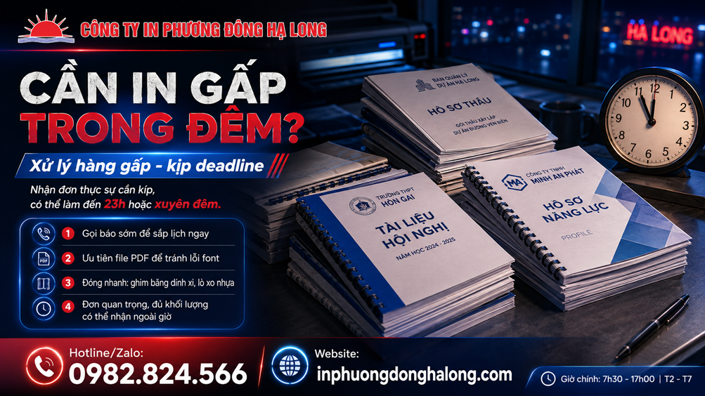 Đơn tài liệu gấp hoàn thành trong đêm tại Hạ Long