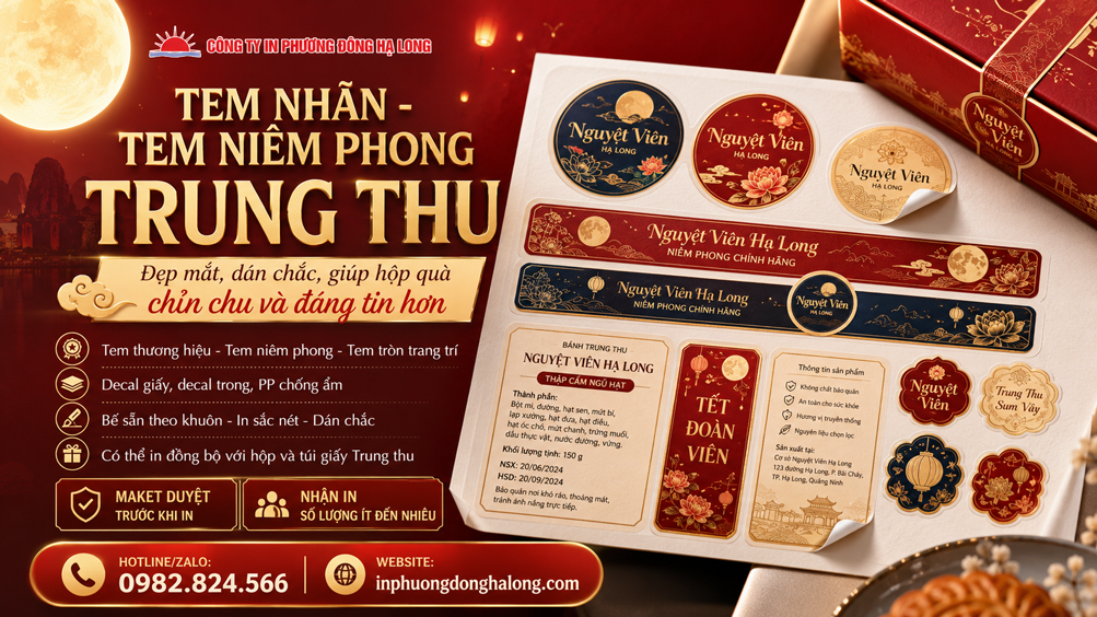Tem decal Trung thu bế sẵn nhiều mẫu tại Hạ Long