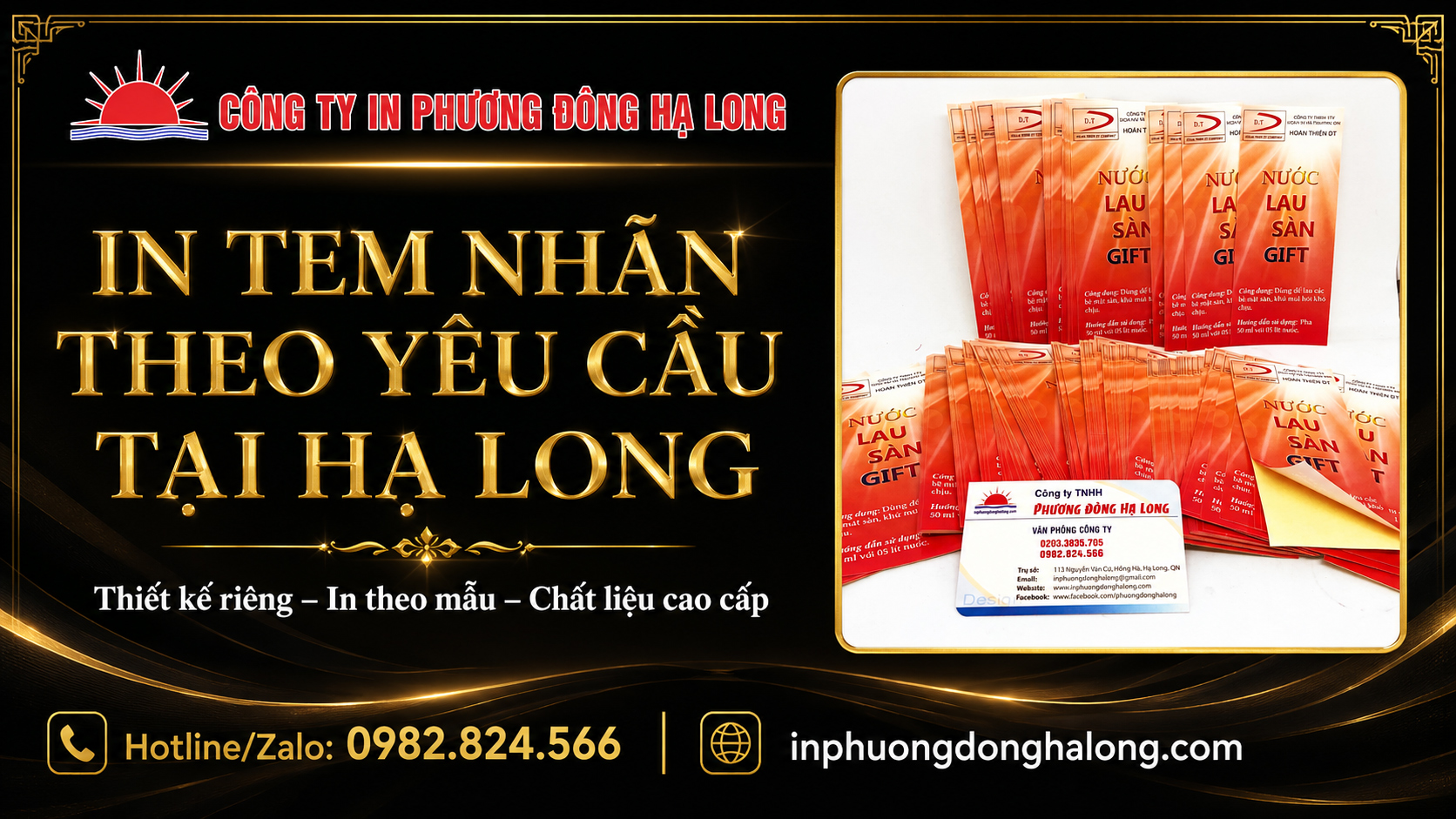 Tem decal nền vàng theo yêu cầu