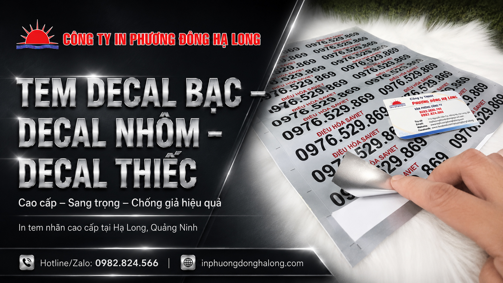 Tem decal thiếc nhôm nhũ bạc