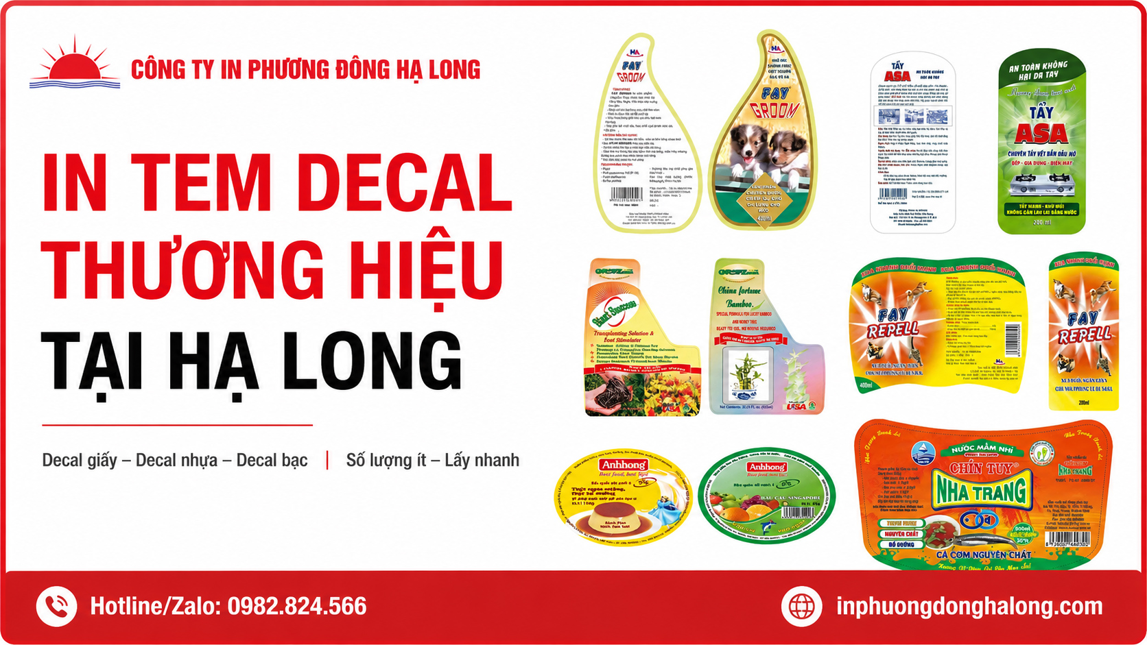 Tem decal thương hiệu in tại Hạ Long