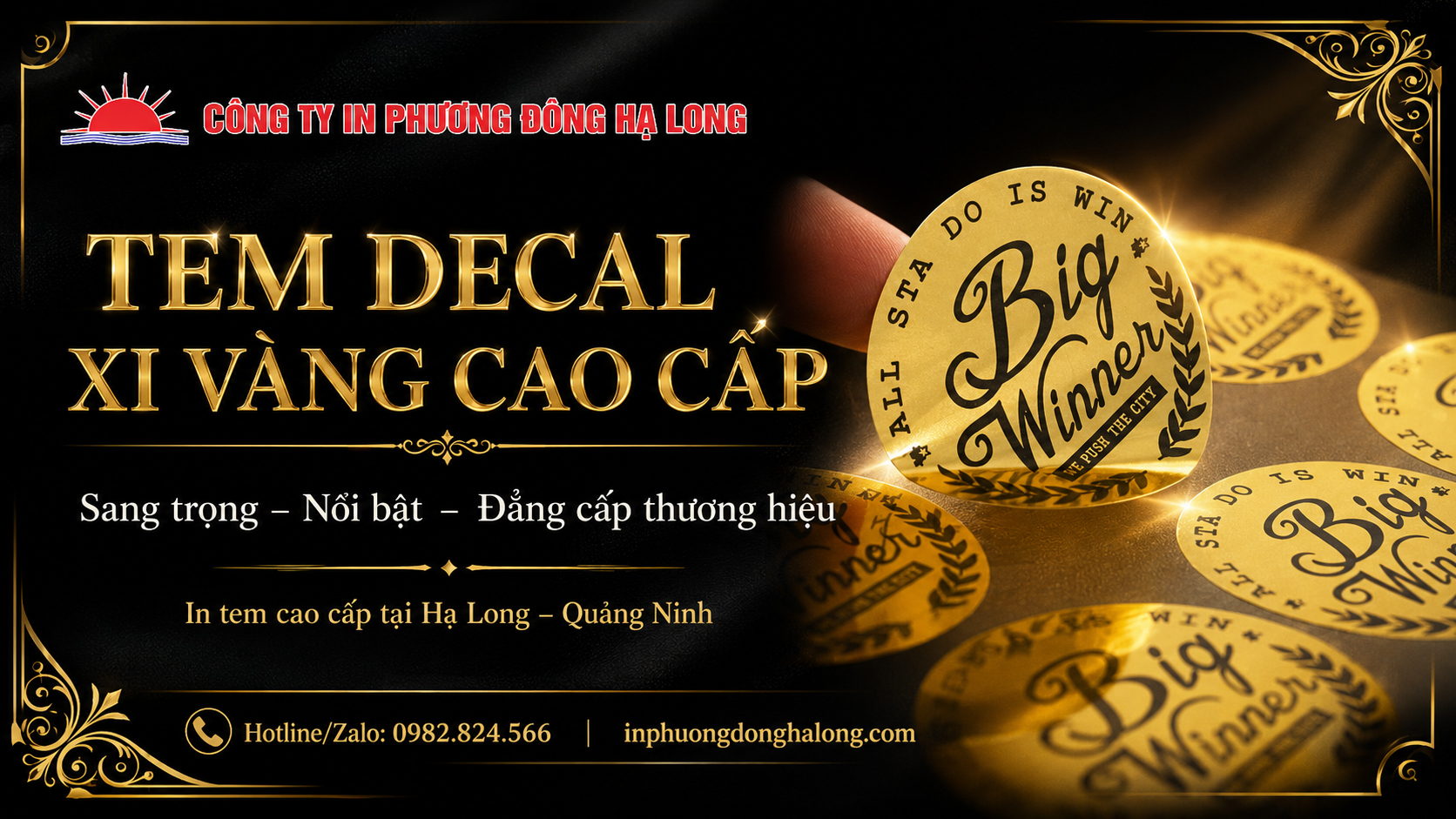 Tem decal xi vàng cao cấp