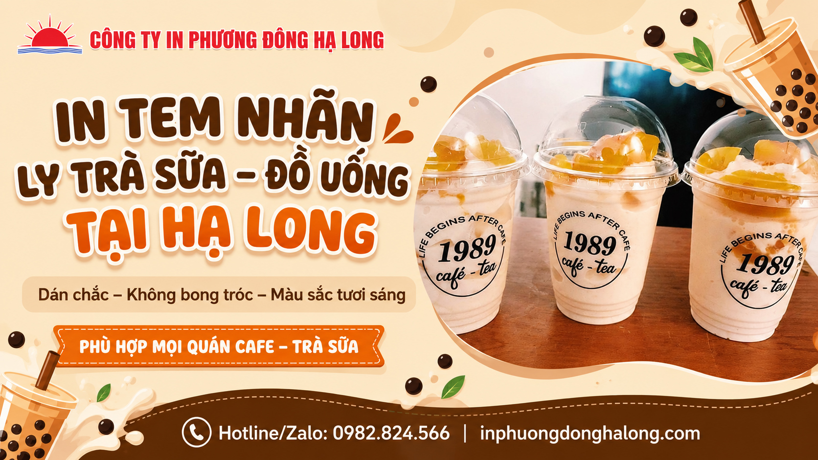 Tem nhãn dán ly nhựa trà sữa