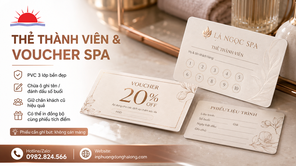 Thẻ thành viên và voucher cho spa tại Hạ Long