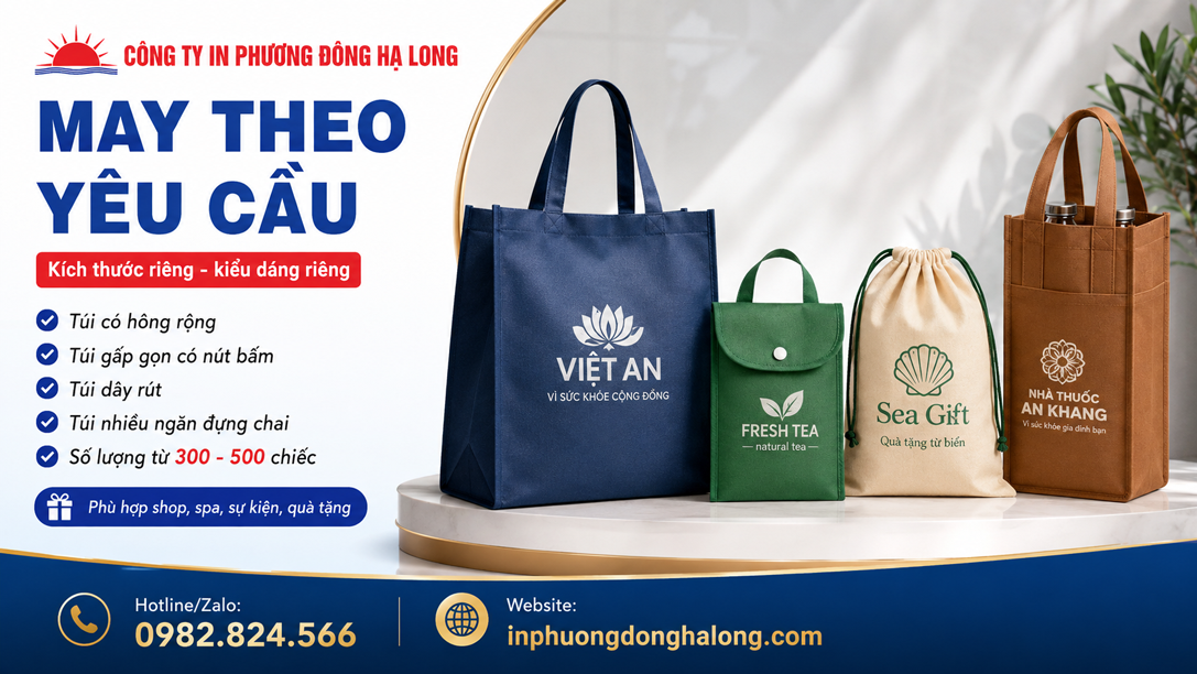 Túi vải không dệt may theo yêu cầu tại Hạ Long
