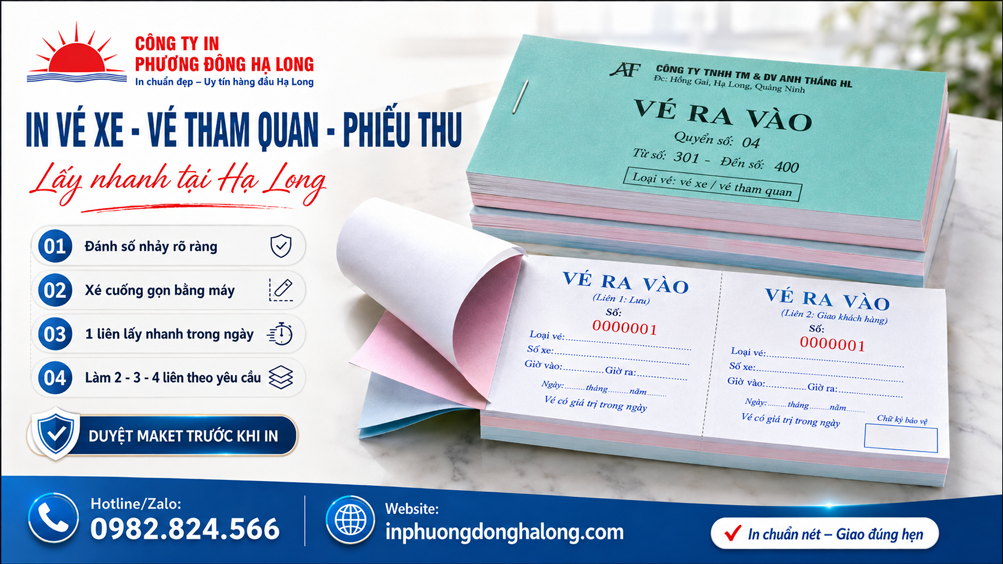 In vé nhiều liên giấy carbon tại Hạ Long
